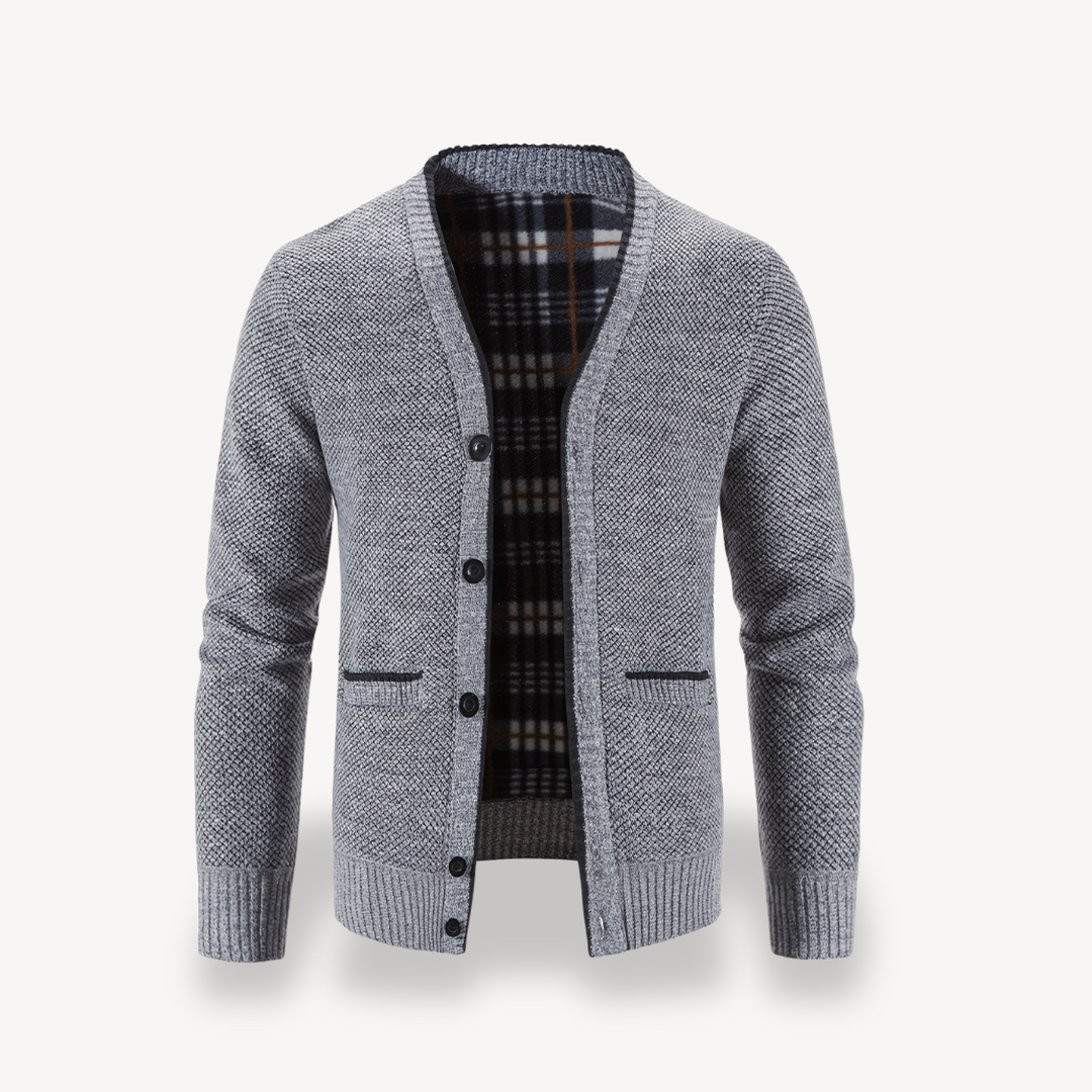 Heren Cardigan Trui met Geruite Voering 3