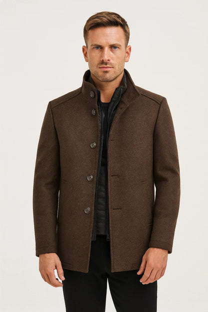 Heren Winterjas Met Knoopsluiting Premium Kwaliteit - Mode Vibes