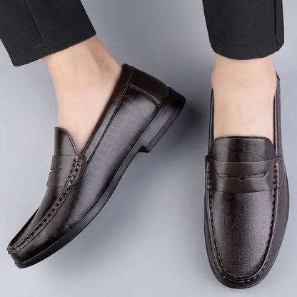 Heren leren loafers instappers casual schoenen 5