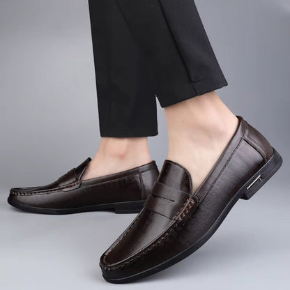 Heren leren loafers instappers casual schoenen 7