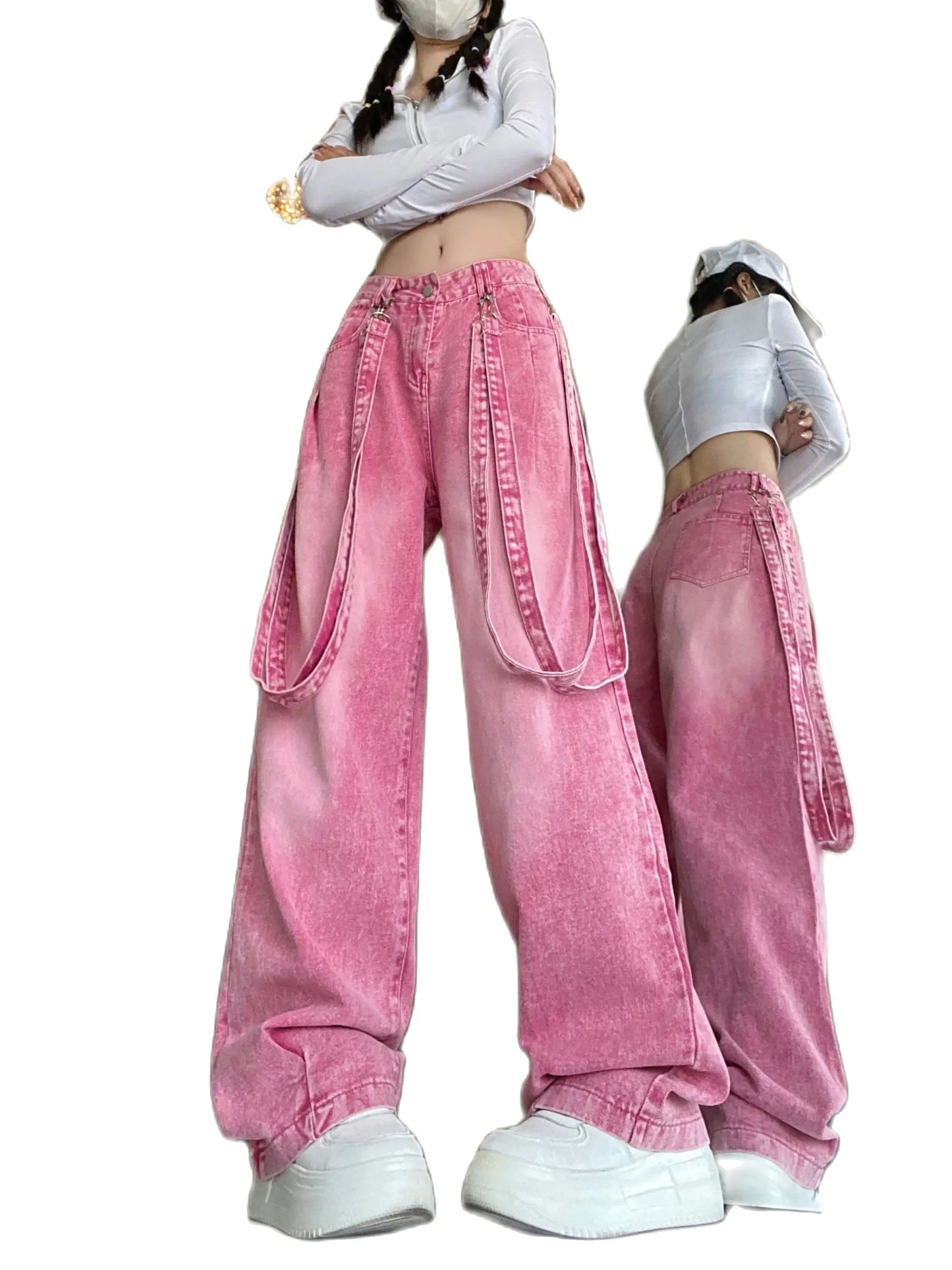 Herfst Denim Broek met Uitsnijdingen voor Vrouwen