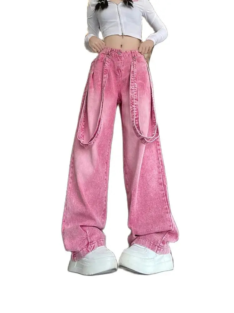 Herfst Denim Broek met Uitsnijdingen voor Vrouwen
