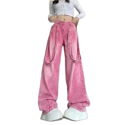 Herfst Denim Broek met Uitsnijdingen voor Vrouwen