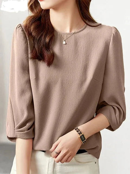 Herfst Lente Dames Blouses - Stijlvolle Tops met 3/4 Mouwen      3.5