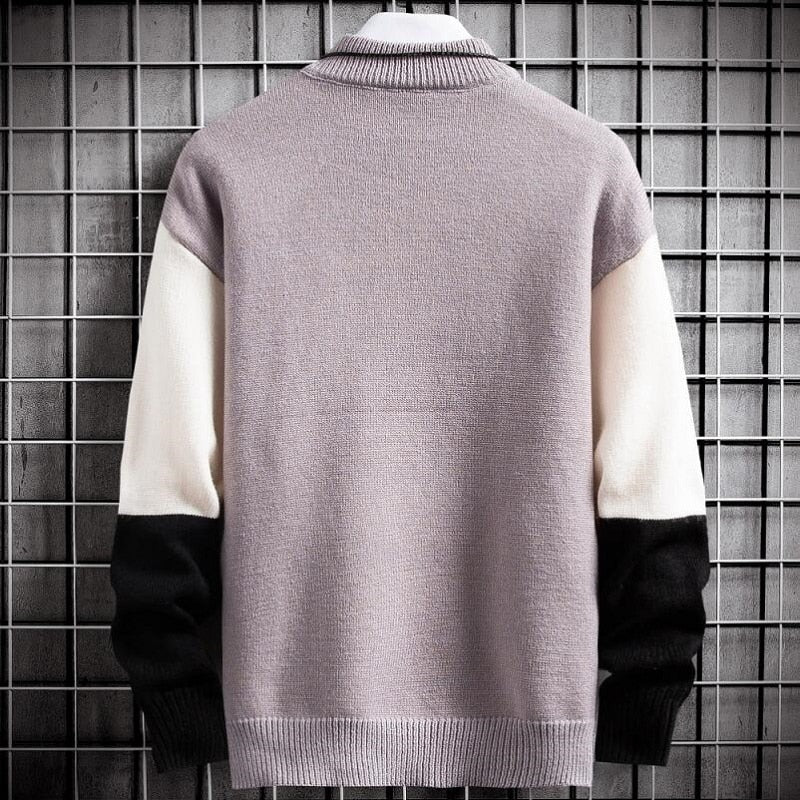 Patchwork Pullover - Warme Modieuze Heren Sweatshirt - Mode Vibes