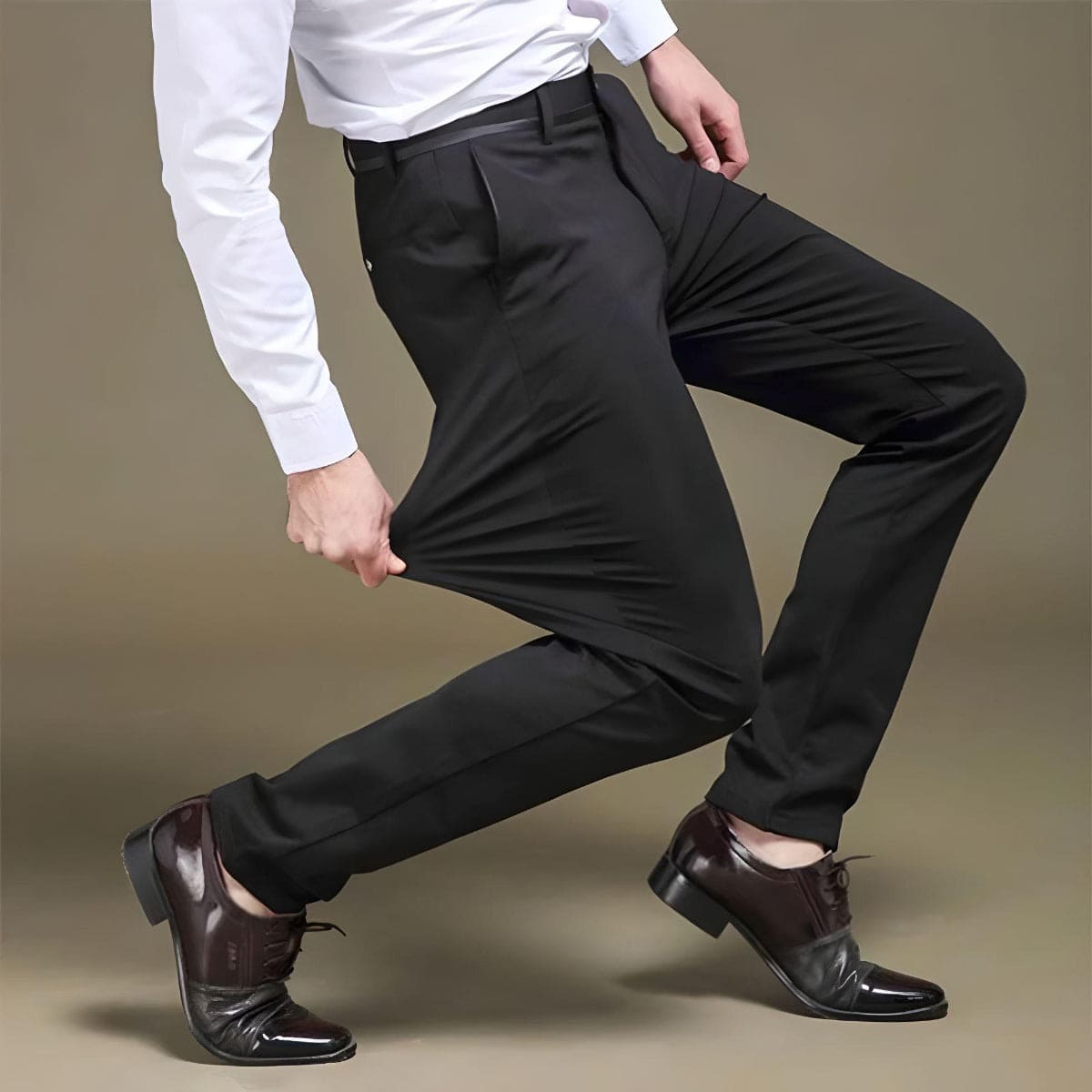 Heren Stretch Broek Comfortabel Zwart Modieus