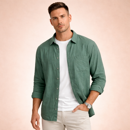 Hidde | Camicia da uomo a maniche lunghe semplice 3