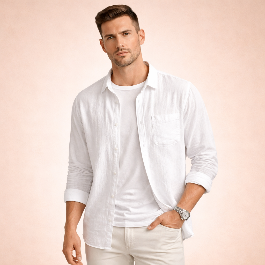 Hidde | Camicia da uomo a maniche lunghe semplice 4