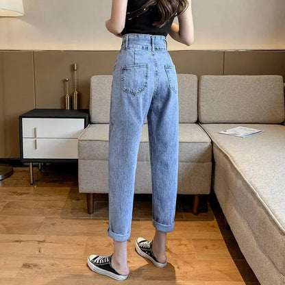 Retro High Waist Zomerjeans voor Vrouwen
