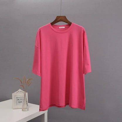 Zomer Oversized Katoenen T-shirt voor Vrouwen
