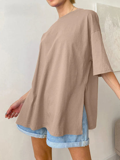 Zomer Oversized Katoenen T-shirt voor Vrouwen
