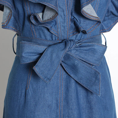 Stijlvolle Sexy Denim Mini Jurk
