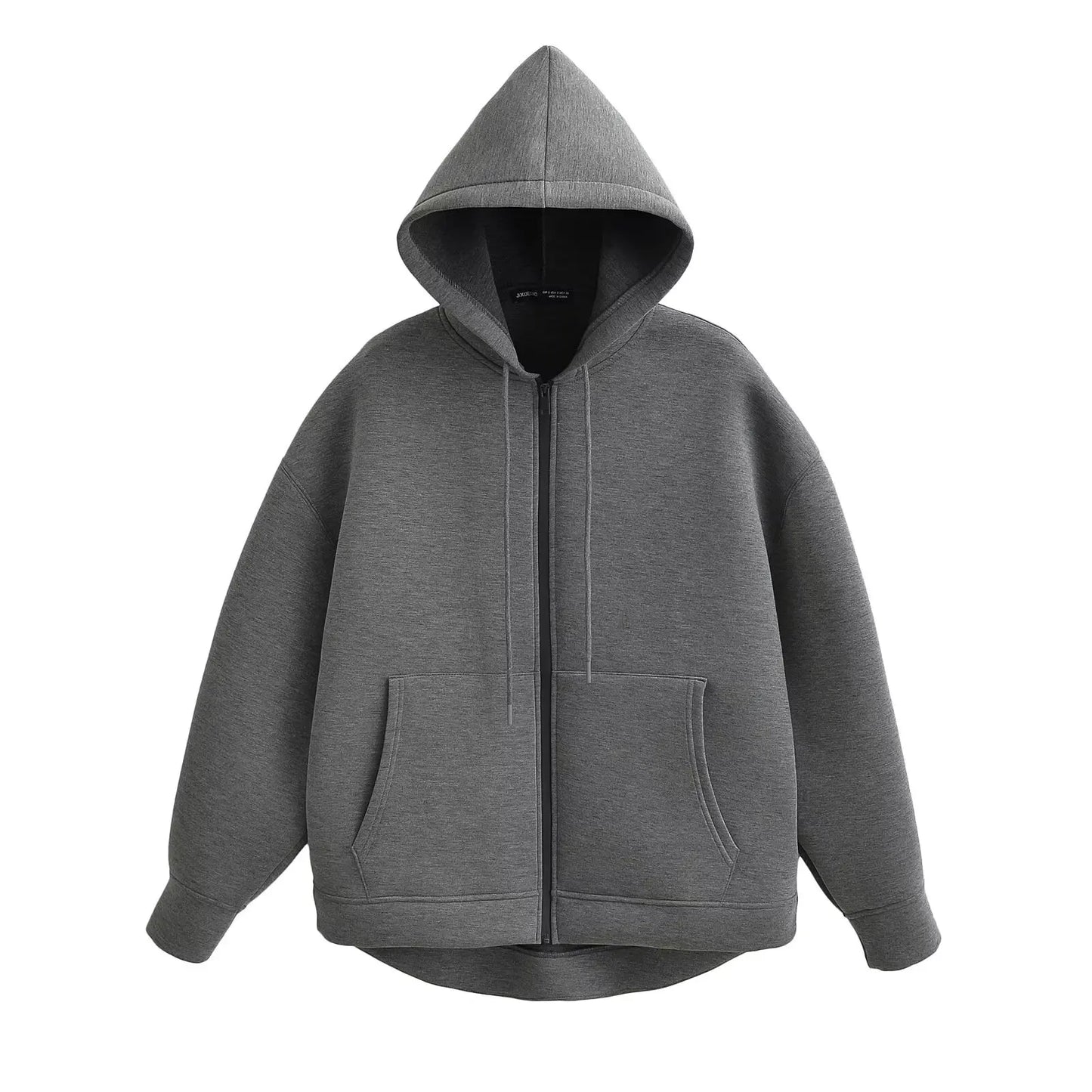 Dames Winterjas Grijze Lange Jas met Capuchon Comfortabel
