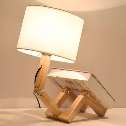 Houten Bureaulamp Flexibel met LED Verlichting