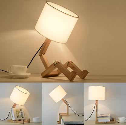 Houten Bureaulamp Flexibel met LED Verlichting