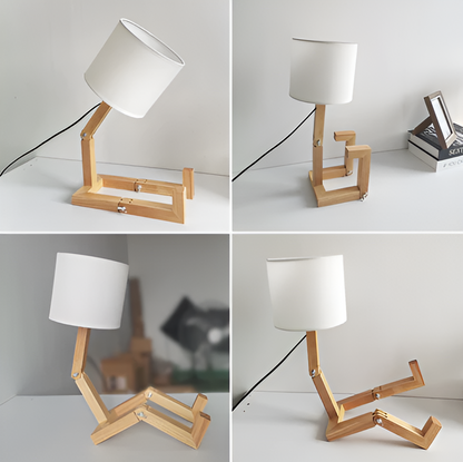 Houten Bureaulamp Flexibel met LED Verlichting
