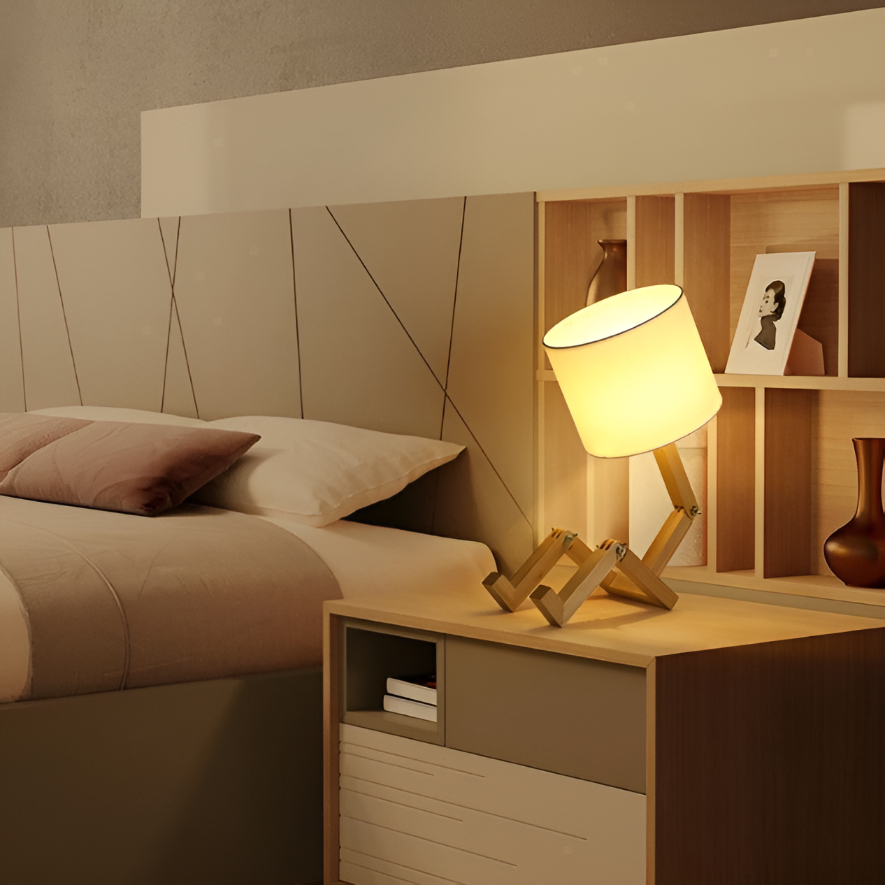 Houten Bureaulamp Flexibel met LED Verlichting