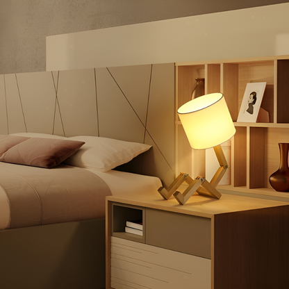 Houten Bureaulamp Flexibel met LED Verlichting