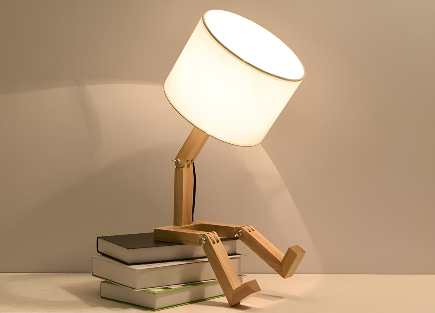 Houten Bureaulamp Flexibel met LED Verlichting