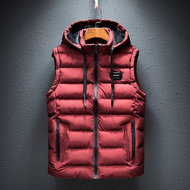 Ruiz Heren Mouwloos Vest met Capuchon