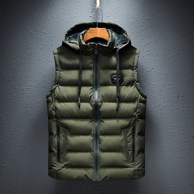 Ruiz Heren Mouwloos Vest met Capuchon