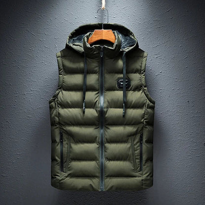 Ruiz Heren Mouwloos Vest met Capuchon