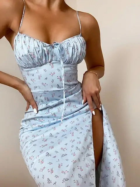 Zomer Vrouwen Mode Mouwloze Satijn Slip Maxi Jurk