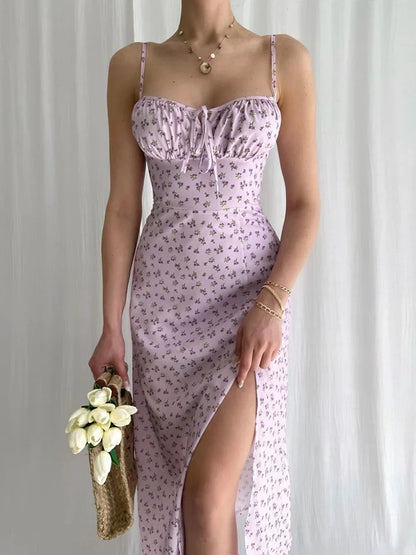 Zomer Vrouwen Mode Mouwloze Satijn Slip Maxi Jurk