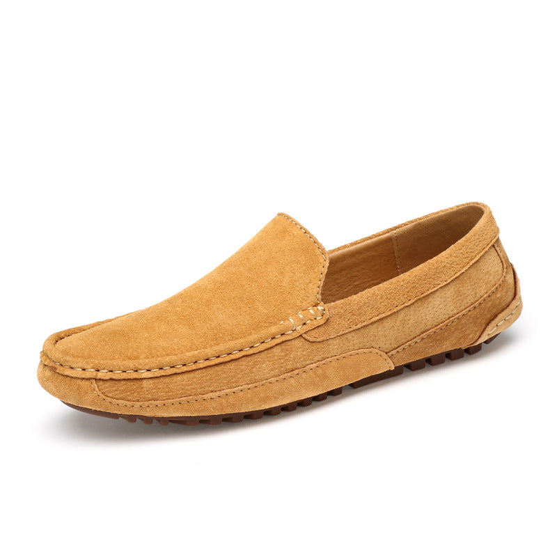Heren Loafers Comfortabele Beige Leer Schoenen - Mode Vibes