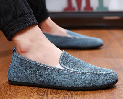 Heren Loafers Comfortabele Beige Leer Schoenen