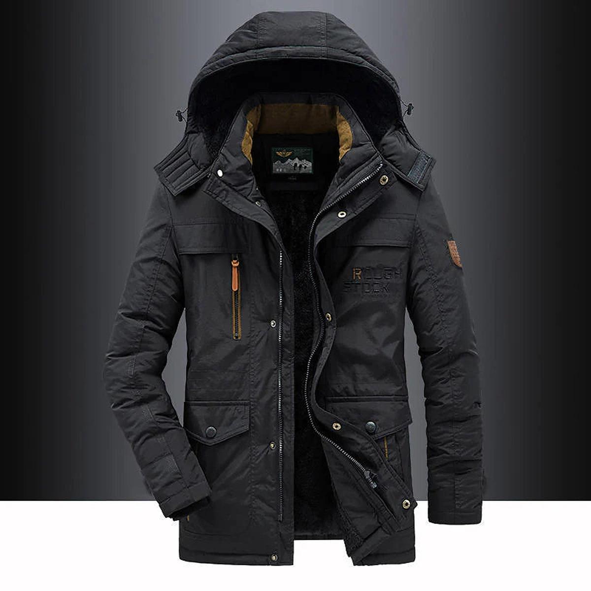 Heren Parka Warm Fleece Voering en Nepbont Capuchon - Mode Vibes