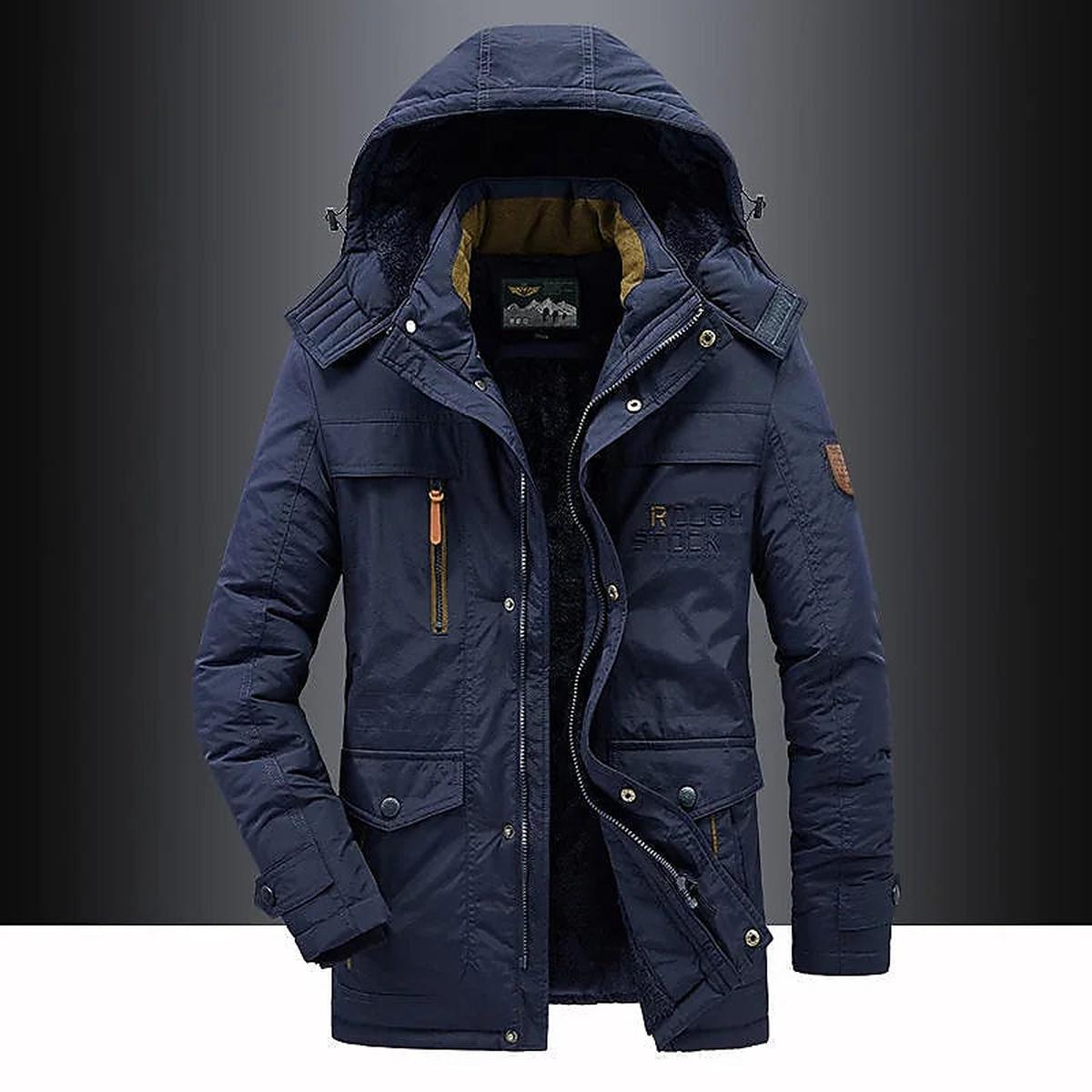 Heren Parka Warm Fleece Voering en Nepbont Capuchon
