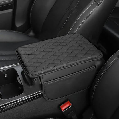 Leren Auto Armsteun Mat PU Leer Zwart