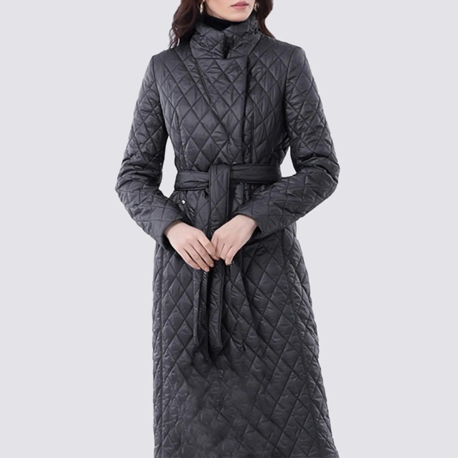Lange Gewatteerde Jas Dames Elegante Warm - Mode Vibes