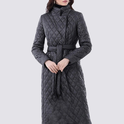 Lange Gewatteerde Jas Dames Elegante Warm - Mode Vibes