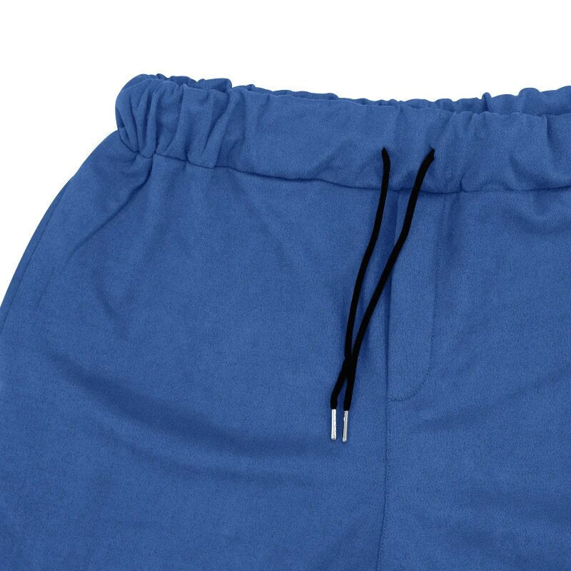 Leren Heren Set met Jasje en Broek Suède Stijl