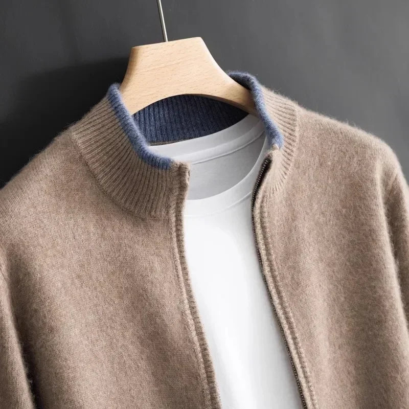 Aurel – Heren Cashmere Vest met Rits en Elegante Pasvorm