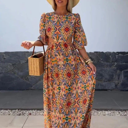 Elegante Jurk met Bloemenprint voor Vrouw - Mode Vibes