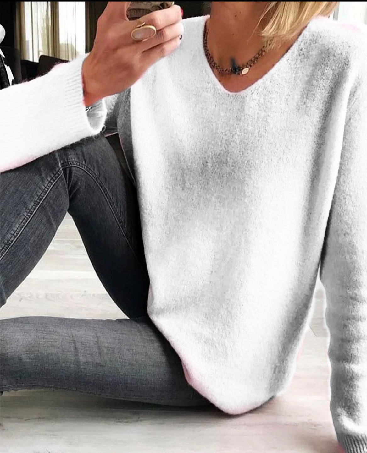 Vrouwelijke Effen Trui Casual Damestrui Sophie