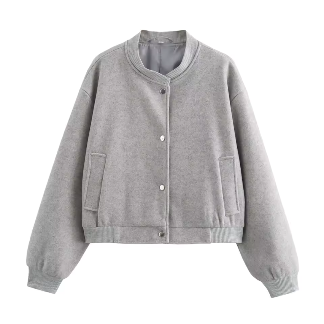 Dames Jacket Korte Lange Mouwen Ronde Hals