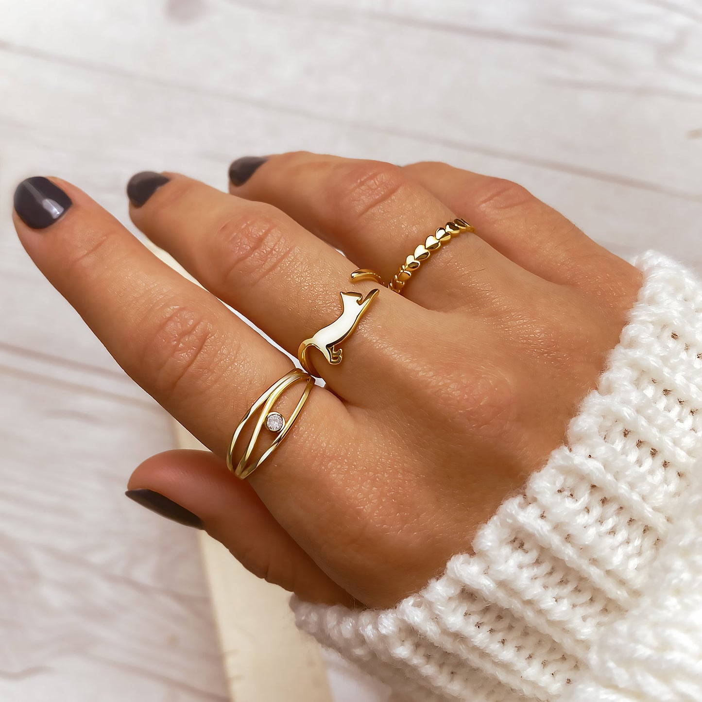 Hartjes Ring Zilverkleurig Elegant Design