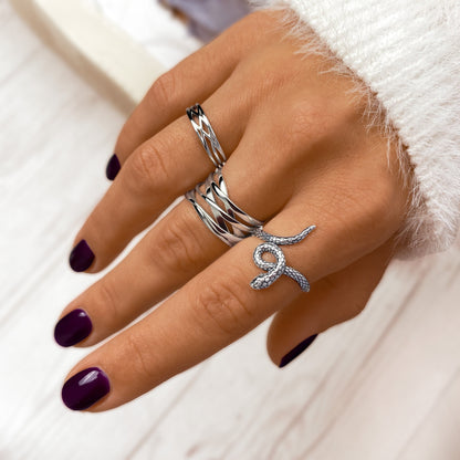 Vertakte Ring Stijlvolle Zilveren Sieraden
