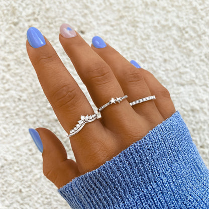 Zirkonia Kroon Ring met Glanzende Steen