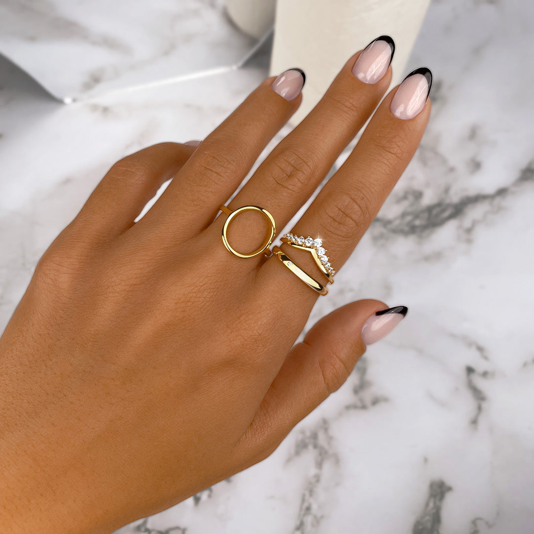 Zirkonia Kroon Ring met Glanzende Steen