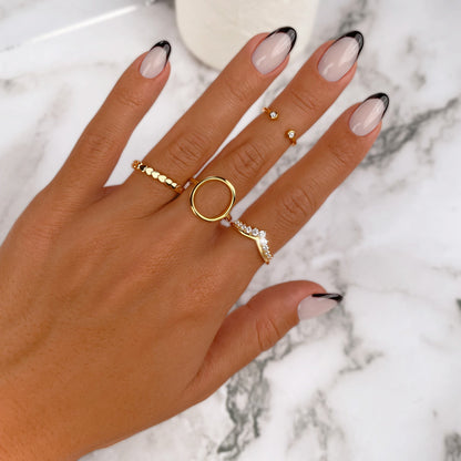Zirkonia Kroon Ring met Glanzende Steen