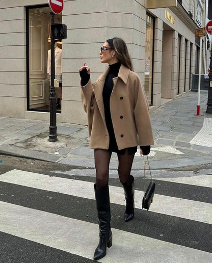 Oversized Wol Coat Dames Lange Warme