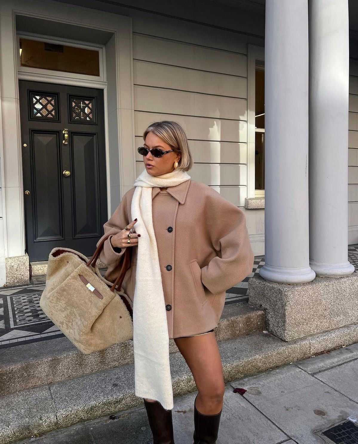 Oversized Wol Coat Dames Lange Warme