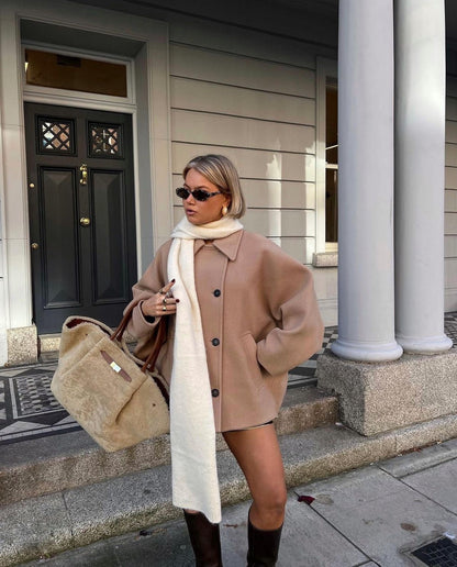 Oversized Wol Coat Dames Lange Warme