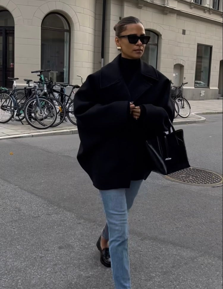 Oversized Wol Coat Dames Lange Warme