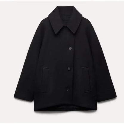 Oversized Wol Coat Dames Lange Warme
